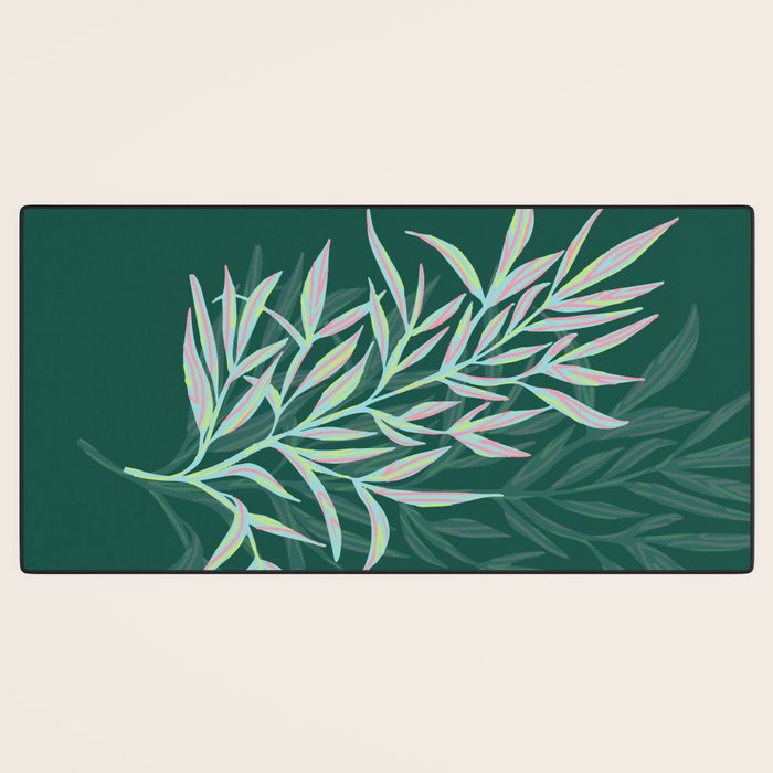 animal patterned Willow twig emerald Desk Mat Gallery Image 3