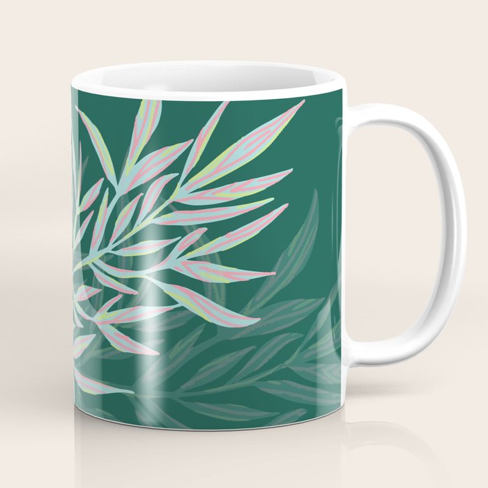 animal patterned Willow twig emerald Coffee Mug Gallery Image 1