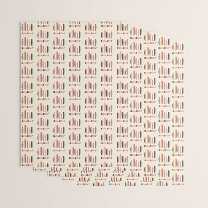 Sun & Surf Surfboards - Retro Rainbow Wrapping Paper Gallery Image 3
