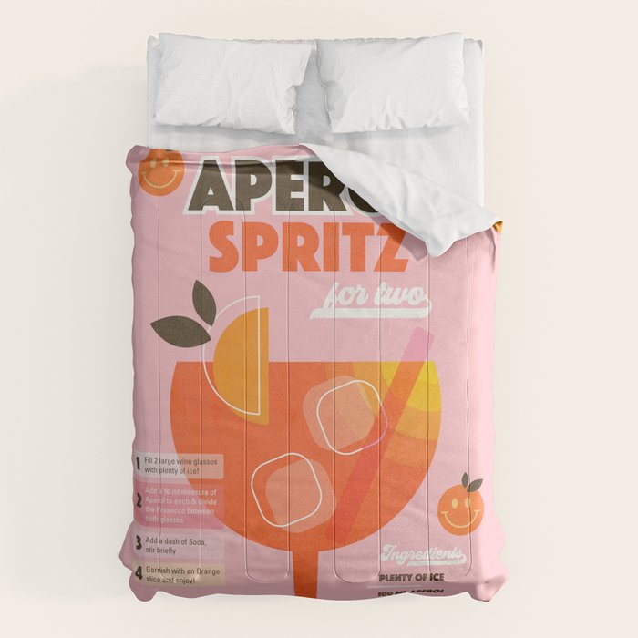 Retro Cocktail Nº1 Aperol Spritz Comforter Gallery Image 1