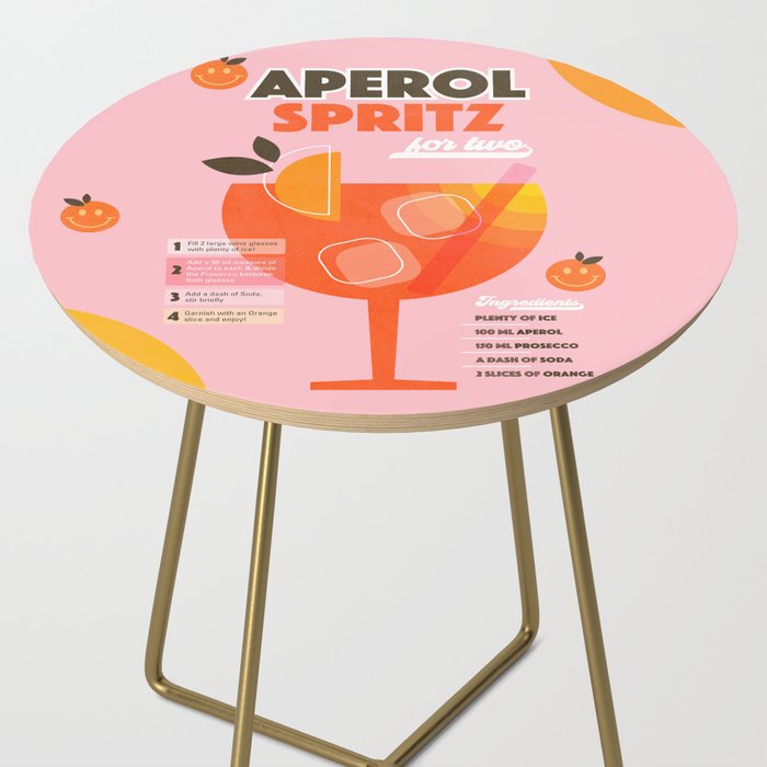 Retro Cocktail Nº1 Aperol Spritz Side Table Gallery Image 2