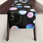 Outer Space: Planets, Galaxies, and Stars (watercolor and gold) Pattern Table Runner Gallery Image 1