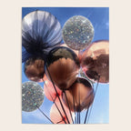 BALLOONS | happy | blue | sky | fly | glitter shine | celebrate | present | sunshine | summer | pink Poster Gallery Image 4