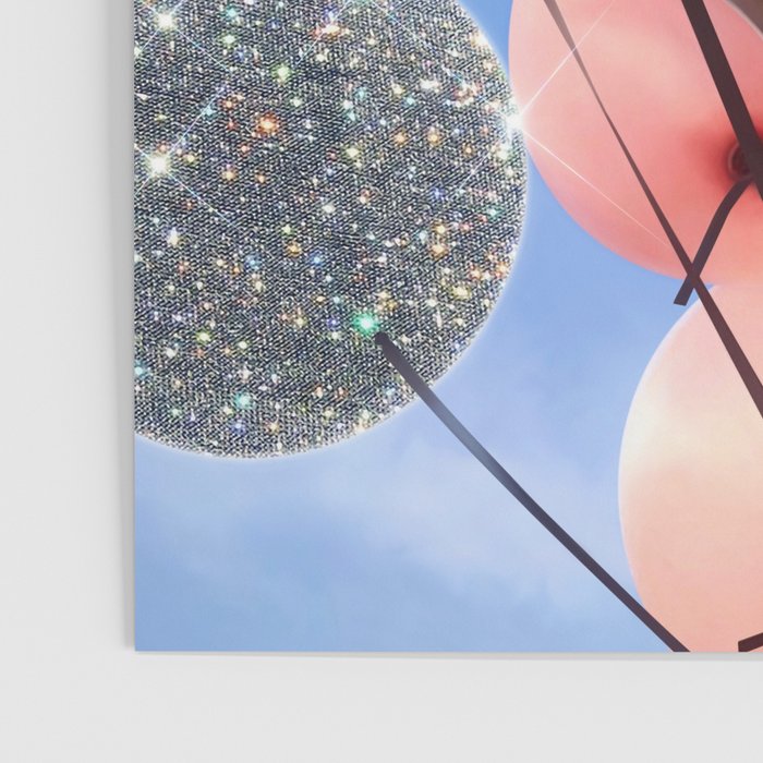 BALLOONS | happy | blue | sky | fly | glitter shine | celebrate | present | sunshine | summer | pink Poster Gallery Image 3