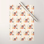 Christmas Winter Hut Illustration Wrapping Paper Gallery Image 1