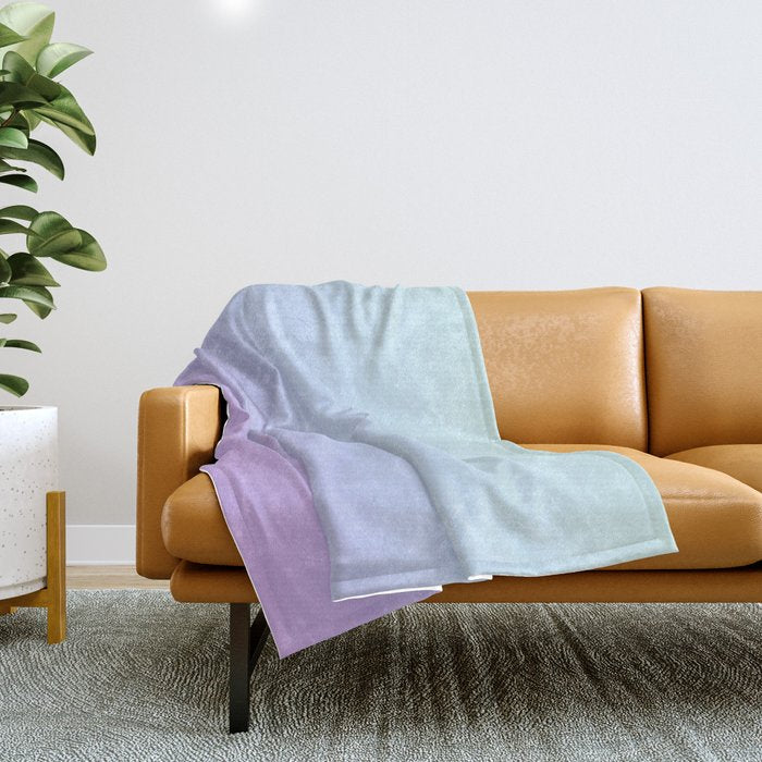 Ombre Color Lavender Blue Shade Throw Blanket Gallery Image 1
