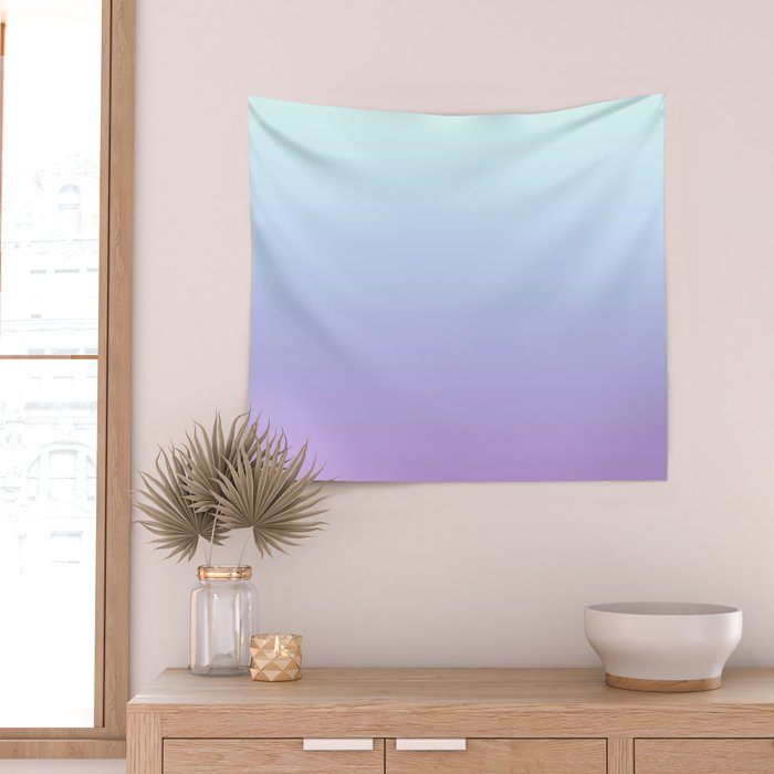 Ombre Color Lavender Blue Shade Wall Tapestry Gallery Image 2