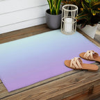 Ombre Color Lavender Blue Shade Outdoor Rug Gallery Image 2