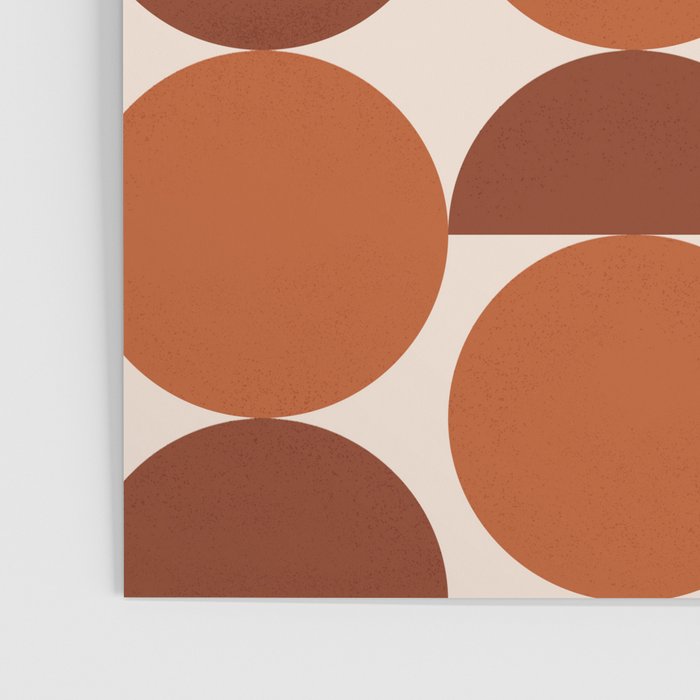 Vintage Mid-century Modern Abstract Geometric Shapes in Burnt Orange Pattern Poster Gallery Image 3