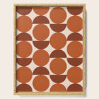Vintage Mid-century Modern Abstract Geometric Shapes in Burnt Orange Pattern Serving Tray Gallery Image 1