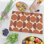 Vintage Mid-century Modern Abstract Geometric Shapes in Burnt Orange Pattern Cutting Board Gallery Image 2