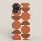 Vintage Mid-century Modern Abstract Geometric Shapes in Burnt Orange Pattern iPhone Case Gallery Image 1
