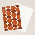 Vintage Mid-century Modern Abstract Geometric Shapes in Burnt Orange Pattern Stationery Card Gallery Image 2