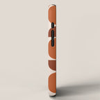Vintage Mid-century Modern Abstract Geometric Shapes in Burnt Orange Pattern iPhone Case Gallery Image 2