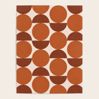 Vintage Mid-century Modern Abstract Geometric Shapes in Burnt Orange Pattern Poster Gallery Image 4