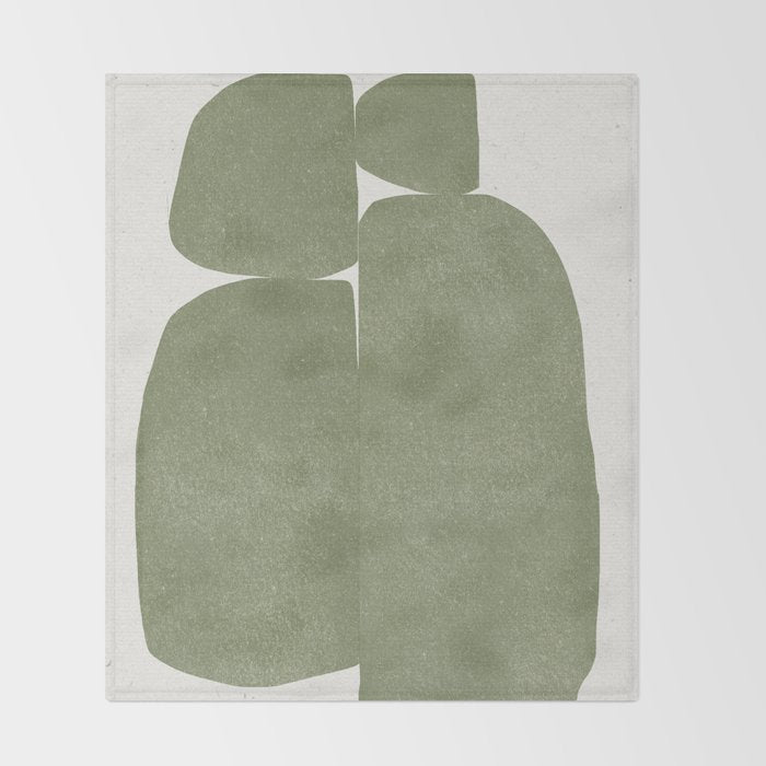 Green Stones Composition  Throw Blanket Gallery Image 2