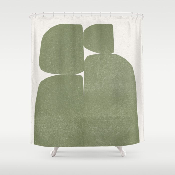 Green Stones Composition  Shower Curtain Gallery Image 1