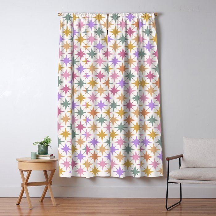 Starry Art Deco Pattern Multicolor IV Window Curtain Gallery Image 5