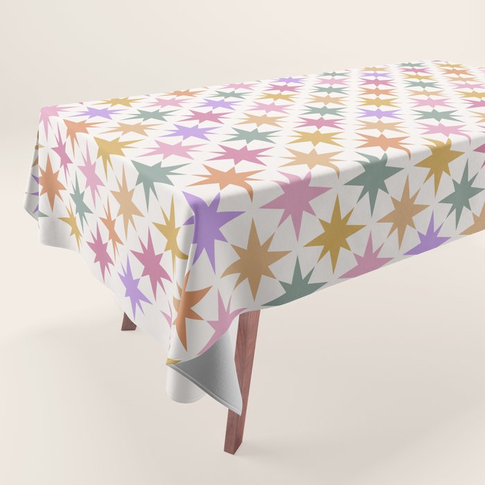 Starry Art Deco Pattern Multicolor IV Tablecloth Gallery Image 1