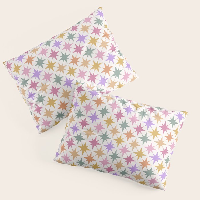 Starry Art Deco Pattern Multicolor IV Pillow Sham Gallery Image 3