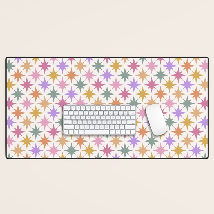 Starry Art Deco Pattern Multicolor IV Desk Mat Gallery Image 1