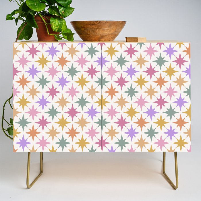 Starry Art Deco Pattern Multicolor IV Credenza Gallery Image 1