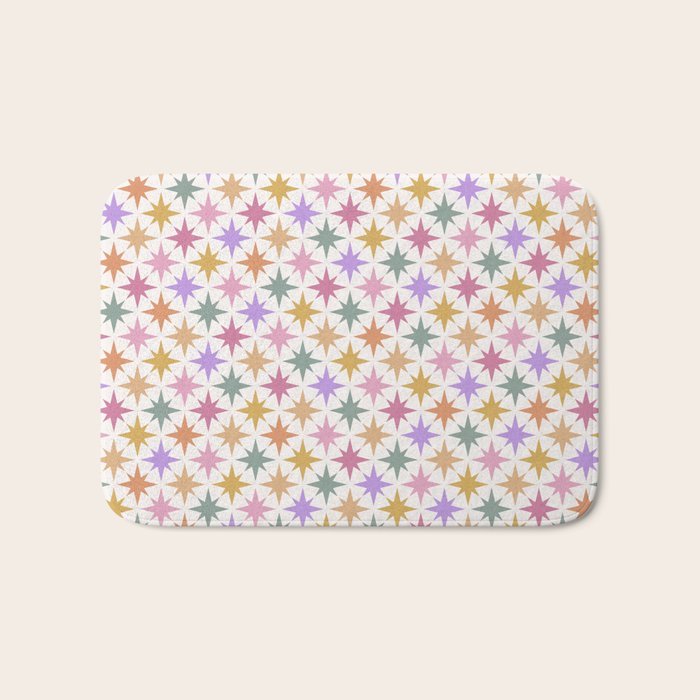 Starry Art Deco Pattern Multicolor IV Bath Mat Gallery Image 1