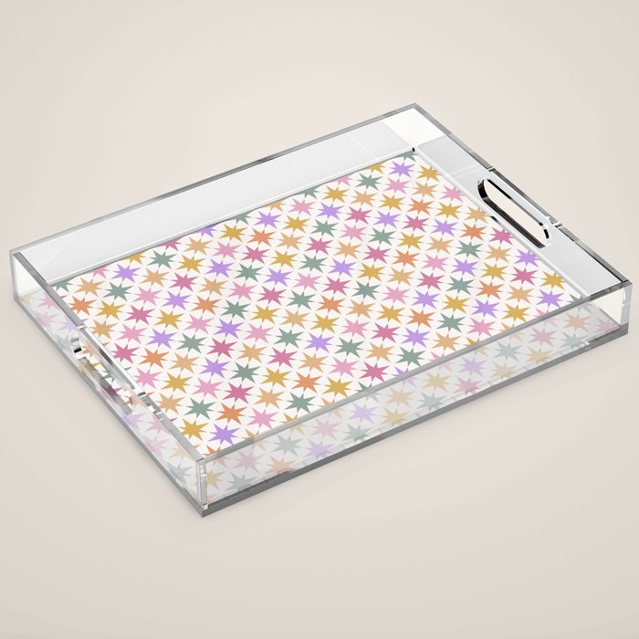 Starry Art Deco Pattern Multicolor IV Acrylic Tray Gallery Image 1