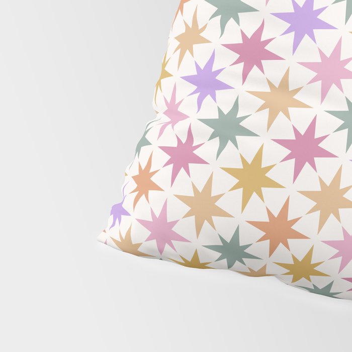 Starry Art Deco Pattern Multicolor IV Pillow Sham Gallery Image 4