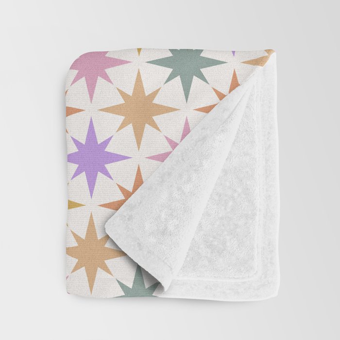 Starry Art Deco Pattern Multicolor IV Throw Blanket Gallery Image 3