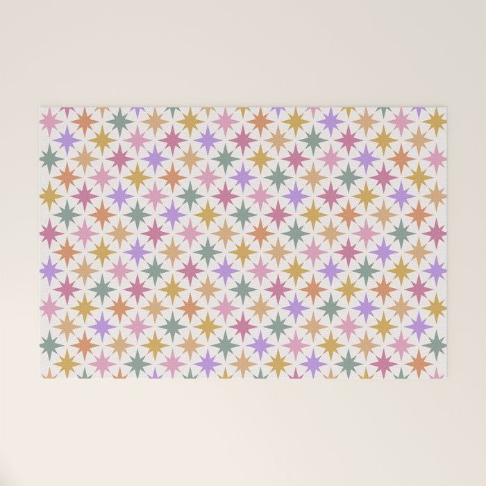 Starry Art Deco Pattern Multicolor IV Welcome Mat Gallery Image 1