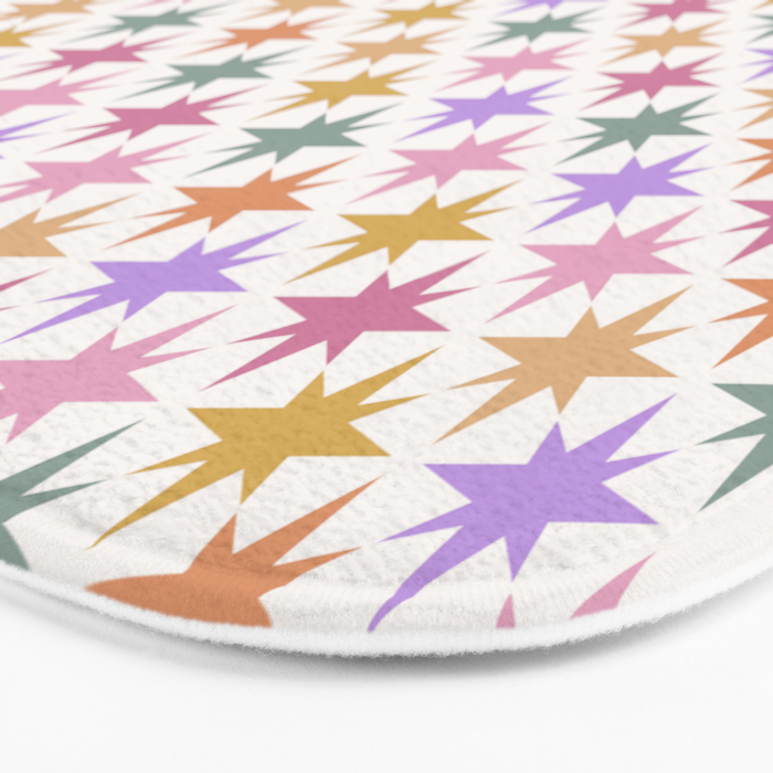 Starry Art Deco Pattern Multicolor IV Bath Mat Gallery Image 3