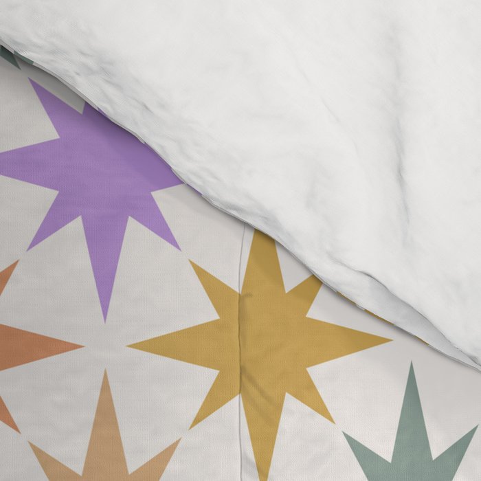 Starry Art Deco Pattern Multicolor IV Comforter Gallery Image 4
