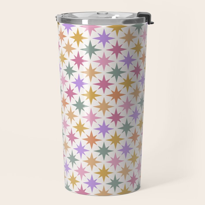 Starry Art Deco Pattern Multicolor IV Travel Mug Gallery Image 2