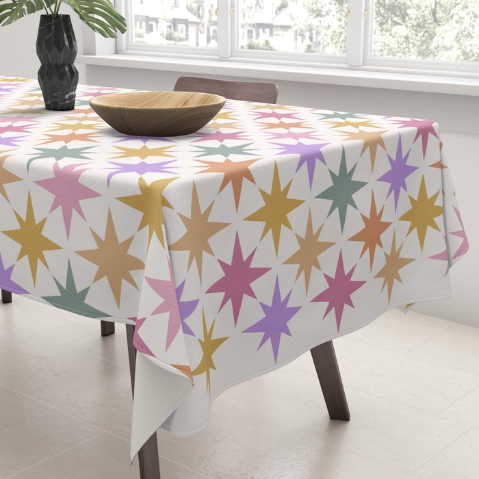 Starry Art Deco Pattern Multicolor IV Tablecloth Gallery Image 3