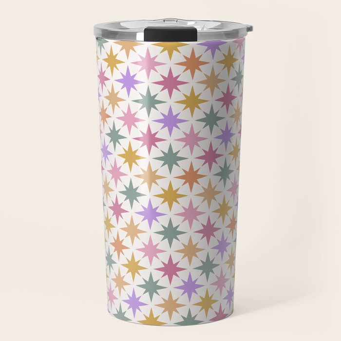 Starry Art Deco Pattern Multicolor IV Travel Mug Gallery Image 1