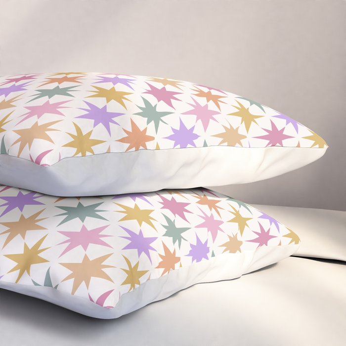 Starry Art Deco Pattern Multicolor IV Pillow Sham Gallery Image 3