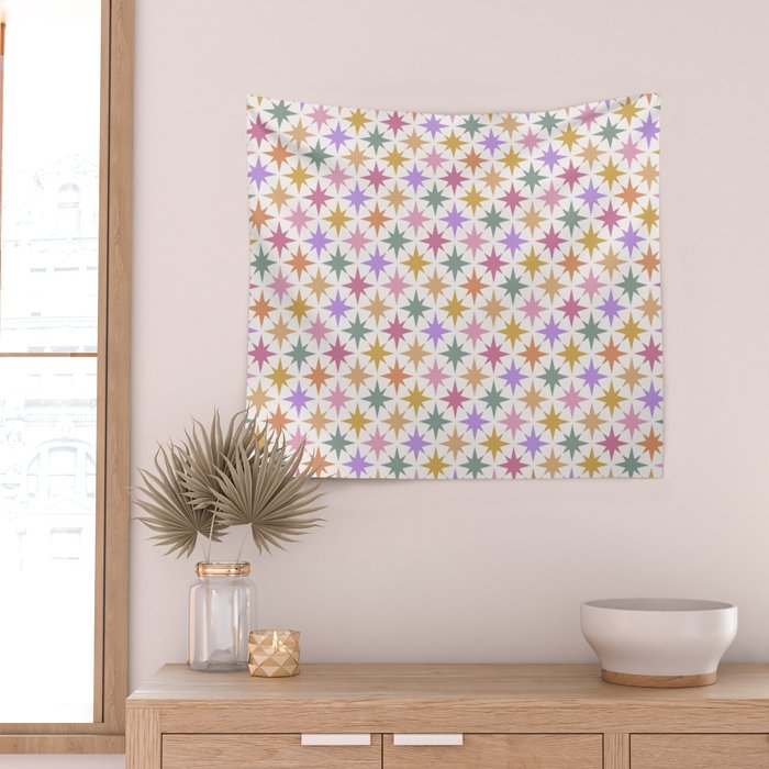 Starry Art Deco Pattern Multicolor IV Wall Tapestry Gallery Image 2