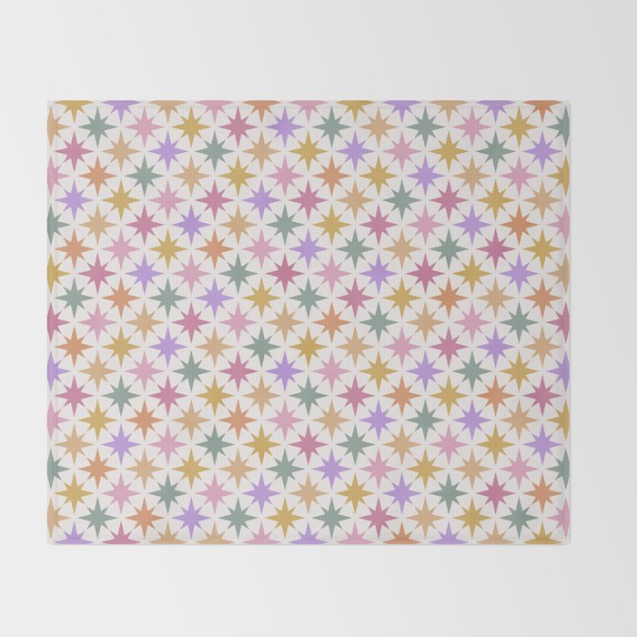 Starry Art Deco Pattern Multicolor IV Throw Blanket Gallery Image 2