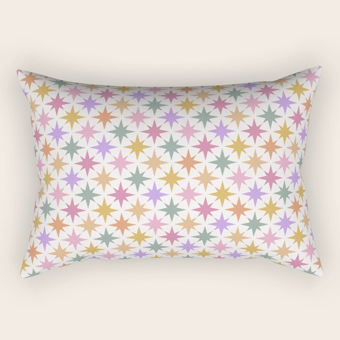 Starry Art Deco Pattern Multicolor IV Rectangular Pillow Gallery Image 2