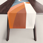 Mid Century Modern Geometric Arch a15 in Navy Blue and Orange Table Runner Gallery Image 1