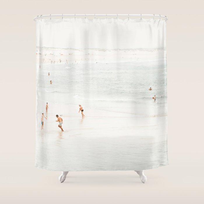 At the Beach fourteen  (part two of a diptych) - Minimal Beach and Ocean photography Shower Curtain Gallery Image 1