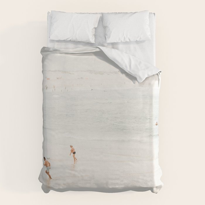 At the Beach fourteen  (part two of a diptych) - Minimal Beach and Ocean photography Duvet Cover Gallery Image 6