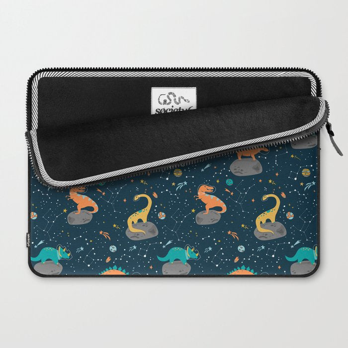 Dinosaurs Floating on an Asteroid Laptop Sleeve Gallery Image 2