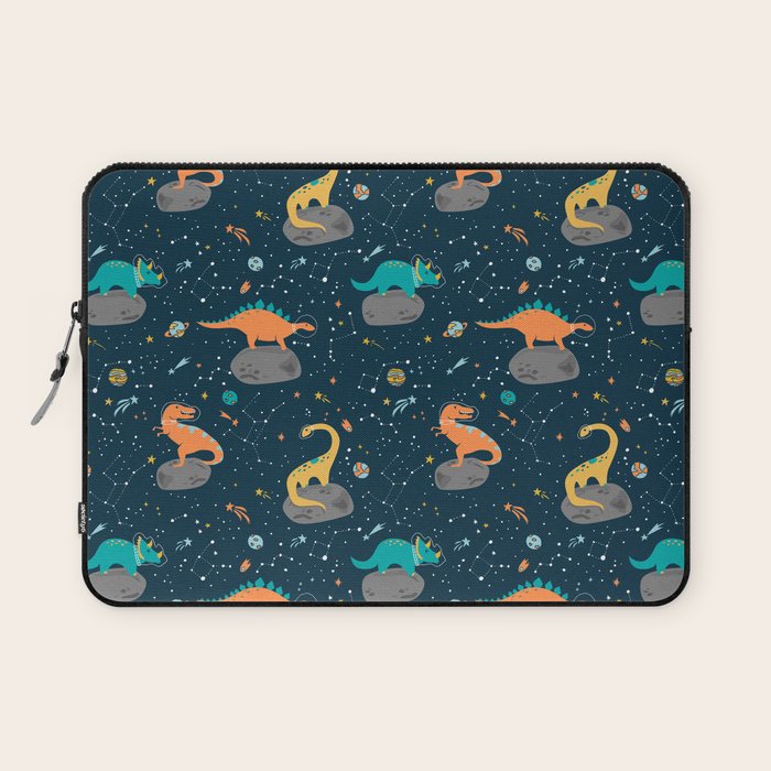 Dinosaurs Floating on an Asteroid Laptop Sleeve Gallery Image 1