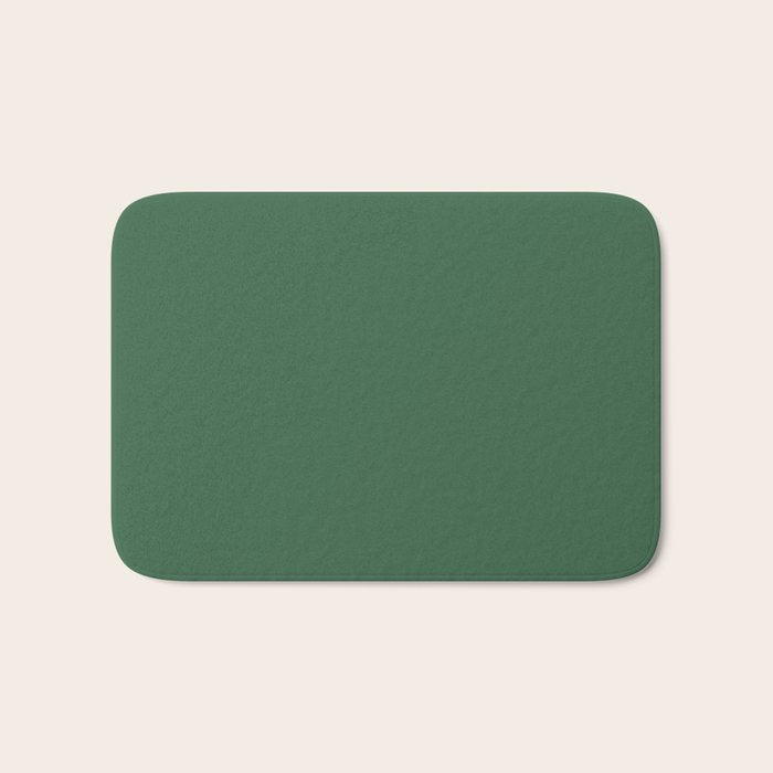 Emerald Green Solid Color Bath Mat Gallery Image 1