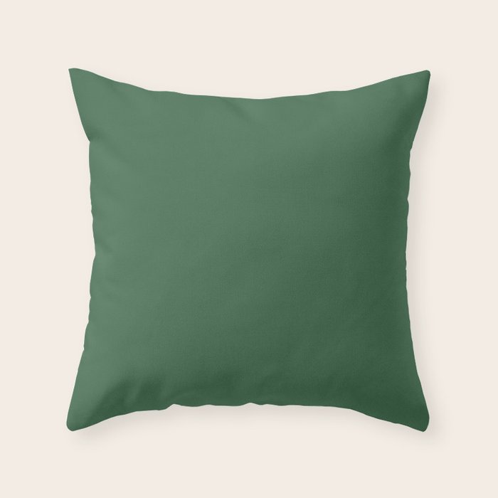 Emerald Green Solid Color Throw Pillow Gallery Image 6