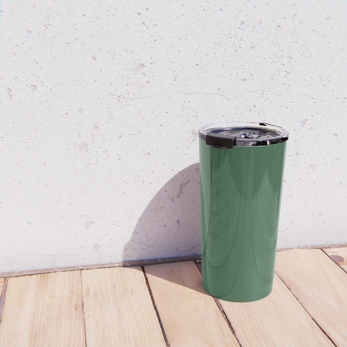 Emerald Green Solid Color Travel Mug Gallery Image 4