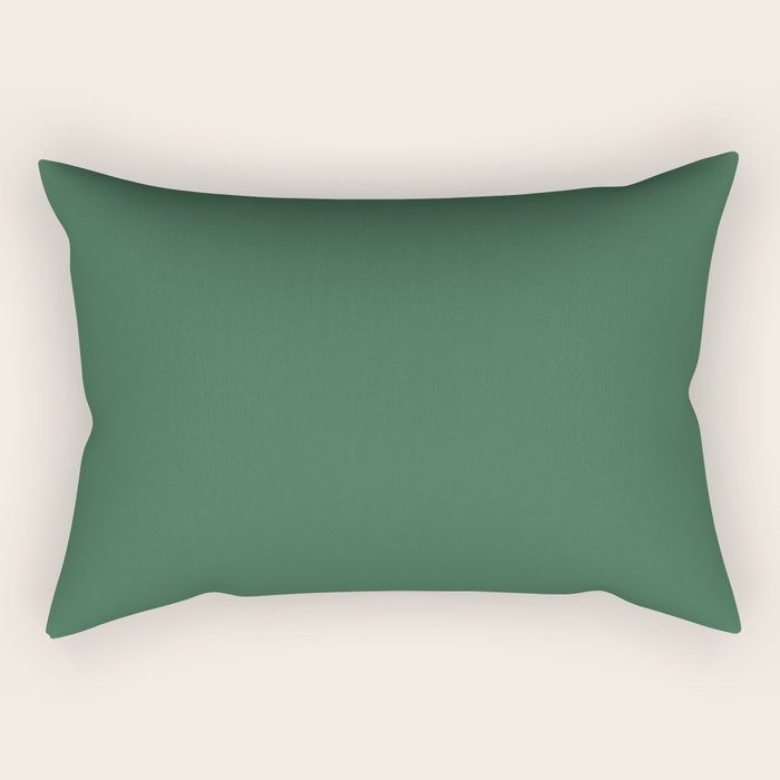 Emerald Green Solid Color Rectangular Pillow Gallery Image 1