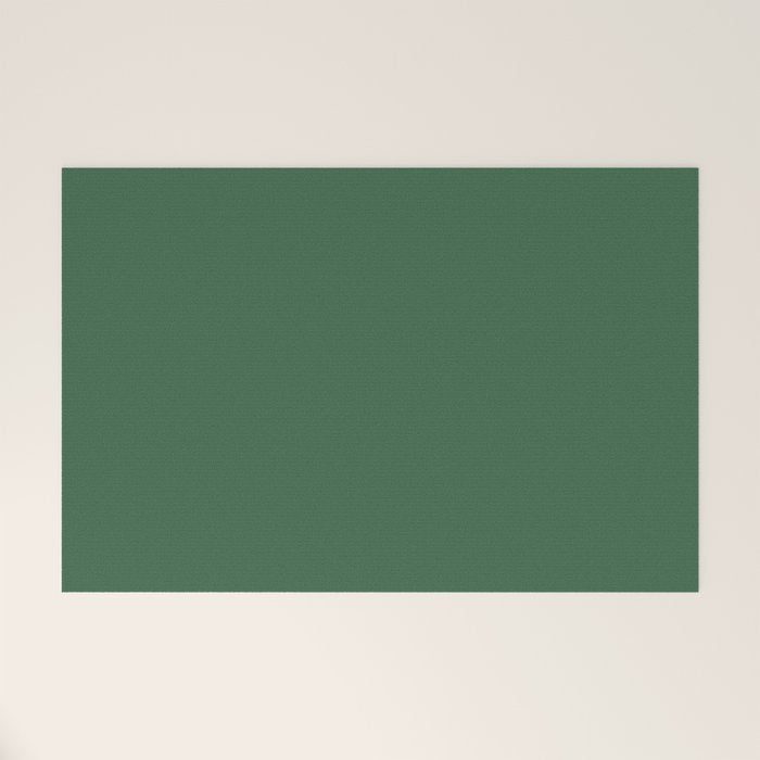 Emerald Green Solid Color Welcome Mat Gallery Image 1
